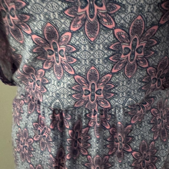 Loveappella Lauryn Maxi dress blues/pinks open keyhole type back stretch NWOT MP - Picture 4 of 11